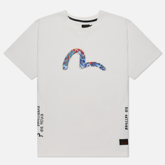 Мужская футболка Evisu Dragon Koi-Pattern Seagull Printed, цвет белый, размер XL