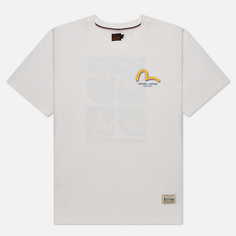 Мужская футболка Evisu Heritage Graffiti Daruma Square Printed, цвет белый