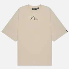 Мужская футболка Evisu Evisukuro Center Front Seagull Logo, цвет бежевый