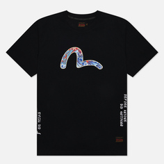 Мужская футболка Evisu Dragon Koi-Pattern Seagull Printed, цвет чёрный, размер XXL