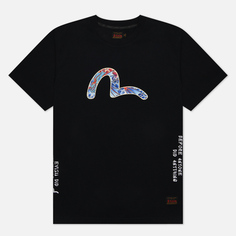 Мужская футболка Evisu Dragon Koi-Pattern Seagull Printed, цвет чёрный