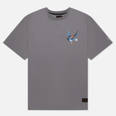 Мужская футболка Evisu Printed Evisu & Eagle Embroidered, цвет серый, размер S