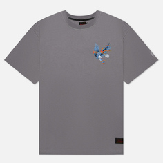Мужская футболка Evisu Printed Evisu & Eagle Embroidered, цвет серый