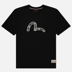 Мужская футболка Evisu Heritage Graffiti Daruma Sticker Printed, цвет чёрный, размер XXL