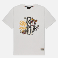 Мужская футболка Evisu Heritage Wadaiko Fortune-Cat Printed, цвет белый, размер L