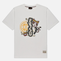 Мужская футболка Evisu Heritage Wadaiko Fortune-Cat Printed, цвет белый