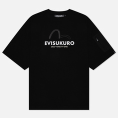 Мужская футболка Evisu Evisukuro Back Multi-Branding Logo, цвет чёрный, размер XL