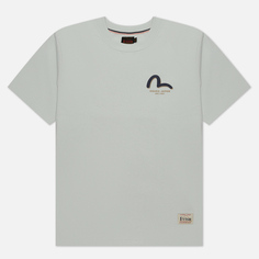 Мужская футболка Evisu Heritage Graffiti Daruma Square Printed, цвет зелёный