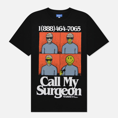Мужская футболка MARKET Smiley Call My Surgeon, цвет чёрный, размер L