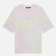 Женская футболка Evisu Evisukuro Printed Two Tone Tie Dye, цвет розовый