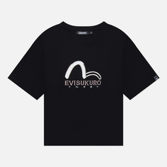 Женская футболка Evisu Evisukuro Seagull Print & Embroidered, цвет чёрный