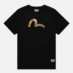 Женская футболка Evisu Printed Peacock Tsubaki Boyfriend, цвет чёрный