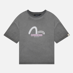 Женская футболка Evisu Evisukuro Seagull Printed & Top Sitiching Embroidered, цвет чёрный