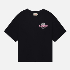 Женская футболка Evisu Fortune Cat Taiko Daruma Printed, цвет чёрный