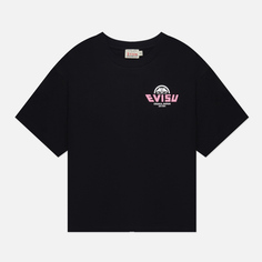 Женская футболка Evisu Fortune Cat Taiko Daruma Printed, цвет чёрный, размер XS