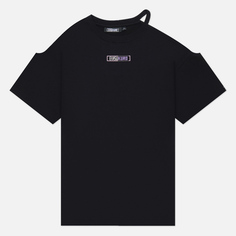 Женская футболка Evisu Evisukuro Logo Print Cold-Shoulder, цвет чёрный