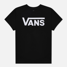 Женская футболка Vans Flying V Crew, цвет чёрный