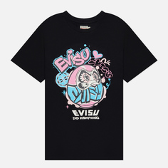 Женская футболка Evisu Graffiti Daruma Printed Boyfriend, цвет чёрный, размер S