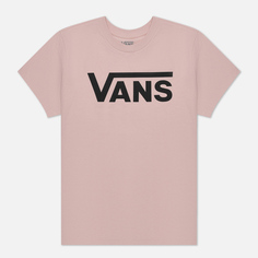 Женская футболка Vans Flying V Crew, цвет розовый