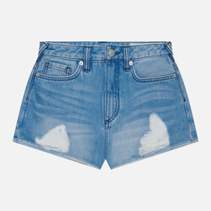 Женские шорты Evisu Kamon & Godhead All Over Printed Denim, цвет синий