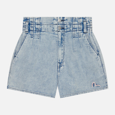Женские шорты Evisu Embroidered Seagull Denim, цвет голубой