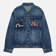Мужская джинсовая куртка Evisu Heritage Multi-Pocket Denim, цвет синий