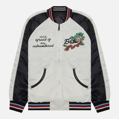 Мужская куртка бомбер Evisu Eagle & Evisu Embroidered Dual Face Souvenir, цвет белый, размер XXL
