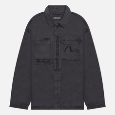 Мужская джинсовая куртка Evisu Evisukuro Garment Washed Utility Shirt, цвет серый
