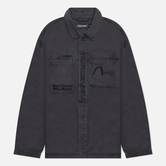 Мужская джинсовая куртка Evisu Evisukuro Garment Washed Utility Shirt, цвет серый, размер L