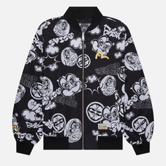 Мужская куртка бомбер Evisu Heritage Graffiti Daruma All Over Print, цвет чёрный