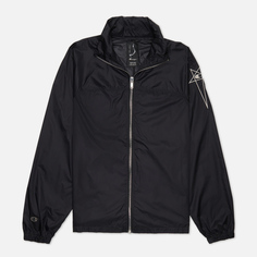 Мужская куртка ветровка Rick Owens x Champion Mountain Windbreaker Nylon, цвет чёрный