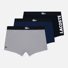 Комплект мужских трусов Lacoste Underwear 3-Pack Mismatched Trunk, цвет синий, размер M