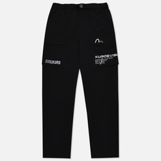 Мужские брюки Evisu Evisukuro Elastic Waistband Slim Cargo, цвет чёрный, размер M