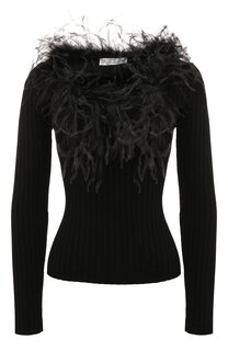Пуловер из вискозы с отделкой перьями Giuseppe di Morabito