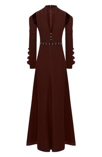 Платье-макси с глубоким вырезом и декоративной отделкой Chloé Chloe