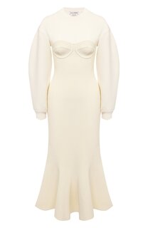 Платье из шерсти и хлопка Alexander McQueen