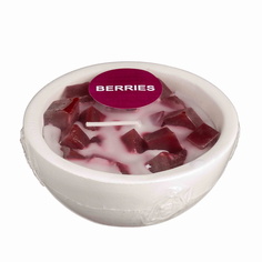 Свеча декоративная HOME INTERIORS Свеча в гипсовой чаше МЕЛАНЖ аромат "Ягоды" 177