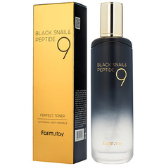 FARMSTAY Тонер для лица омолаживающий с комплексом из 9 пептидов Black Snail & Peptide9 Perfect Toner