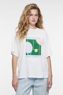 футболка женская Футболка oversize хлопковая с принтом-надписью Befree