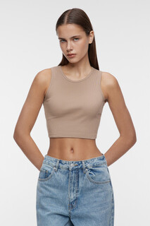 майка женская Топ-майка хлопковый укороченный на широких бретелях Befree