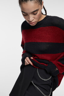 джемпер женский Джемпер oversize шерстяной рваный в полоску Befree