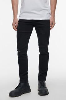 брюки джинсовые мужские Джинсы skinny облегающие с рваными коленями Befree