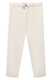 Брюки изо льна и хлопка Brunello Cucinelli