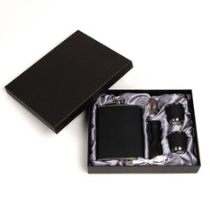 Подарочный набор 5 в 1 men&#39;s issues: фляжка 240 мл + 2 рюмки, воронка, фонарик NO Brand
