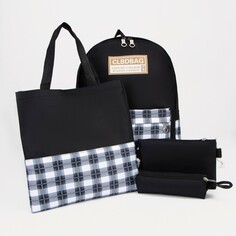 Рюкзак на молнии, шопер, сумка, косметичка, цвет черный NO Brand