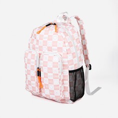 Рюкзак школьный из текстиля на молнии, 5 карманов, цвет розовый NO Brand