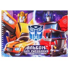 Альбом для рисования а4, 40 листов 100 г/м², на гребне, трансформеры Hasbro