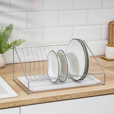 Сушилка для посуды с поддоном, 38×17,5×23,5 см, цвет хром NO Brand