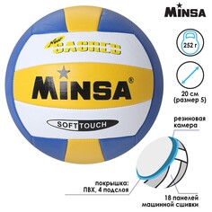 Мяч волейбольный minsa, пвх, машинная сшивка, 18 панелей, размер 5, 252 г
