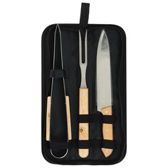 Набор для барбекю: нож, вилка, щипцы, 33 см Maclay